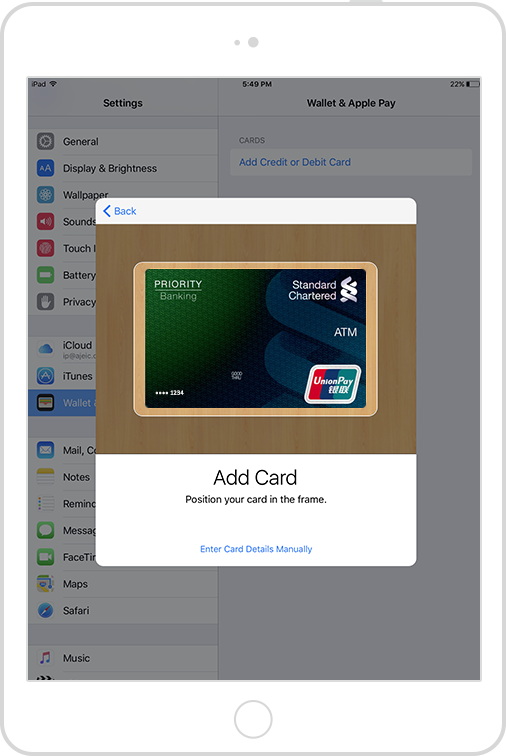 Setup with Apple Pay Step 3