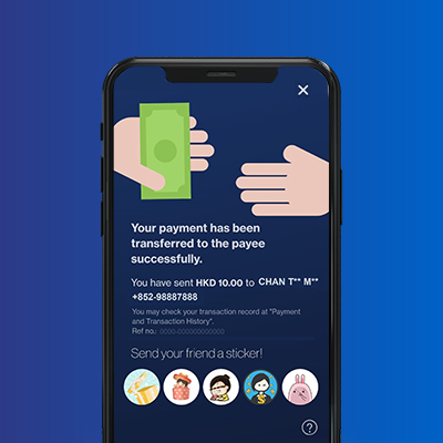 A successful payment is made on SC Mobile App