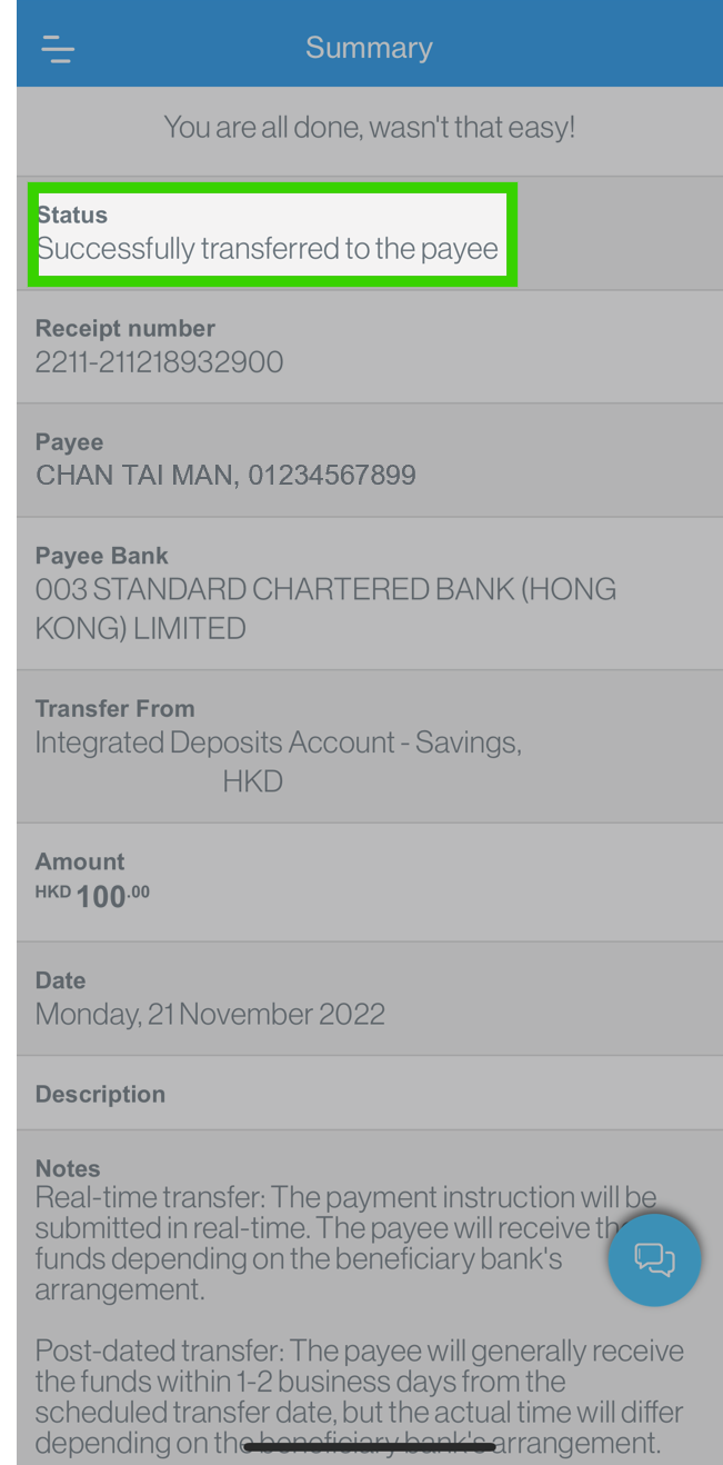 Transfer from current or savings account via SC Mobile App step 8