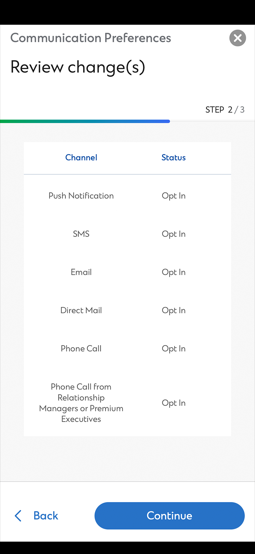 Existing SC Mobile App User Manage Marketing Offers & Product Updates Step 4