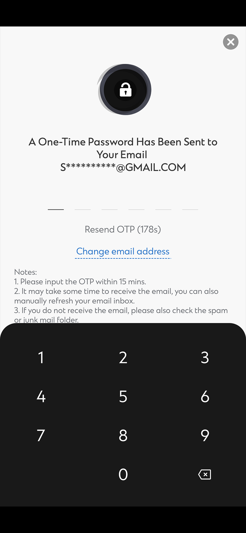 How to register SC Mobile Key Step 3