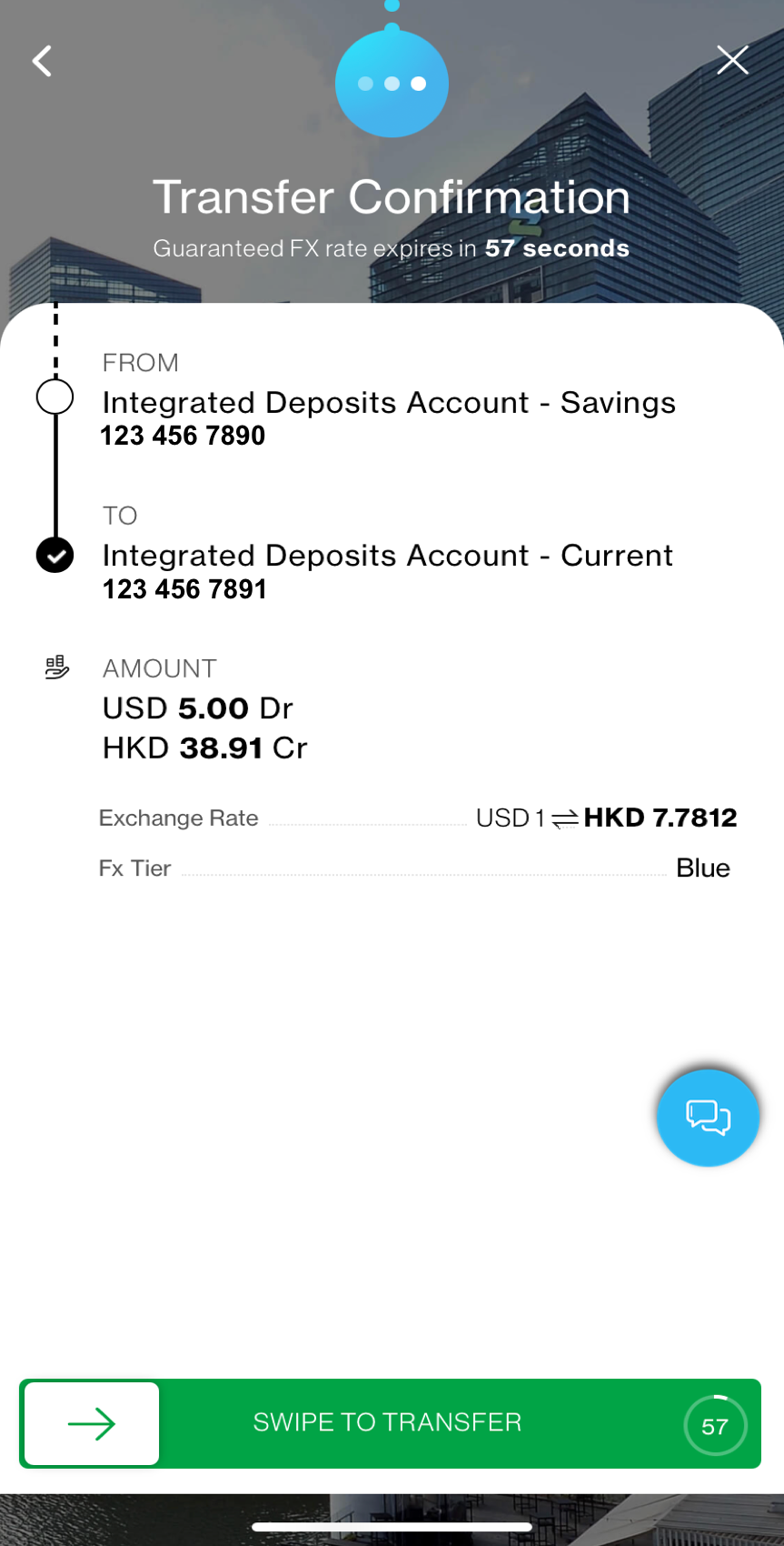 Review the transfer instruction