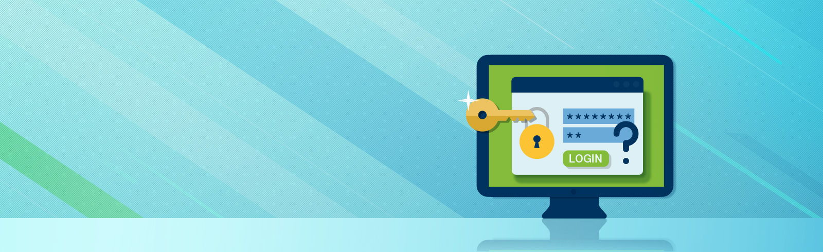 cartoon laptop showing a registeration page, surrounded by icons of payment, credit cards and other banking services