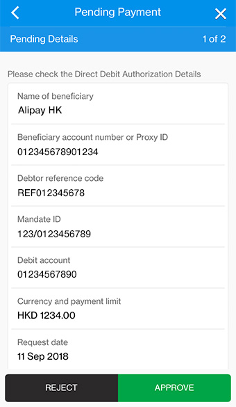 Press “Approve” and key in SMS One Time Password.