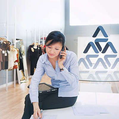 A lady working in shop