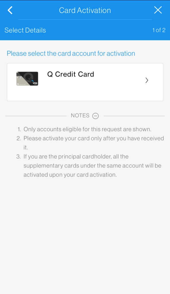 SC Mobile App Activate New Credit Card Step 3