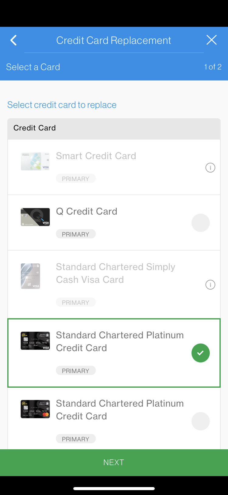 Replace Credit Card Step 3