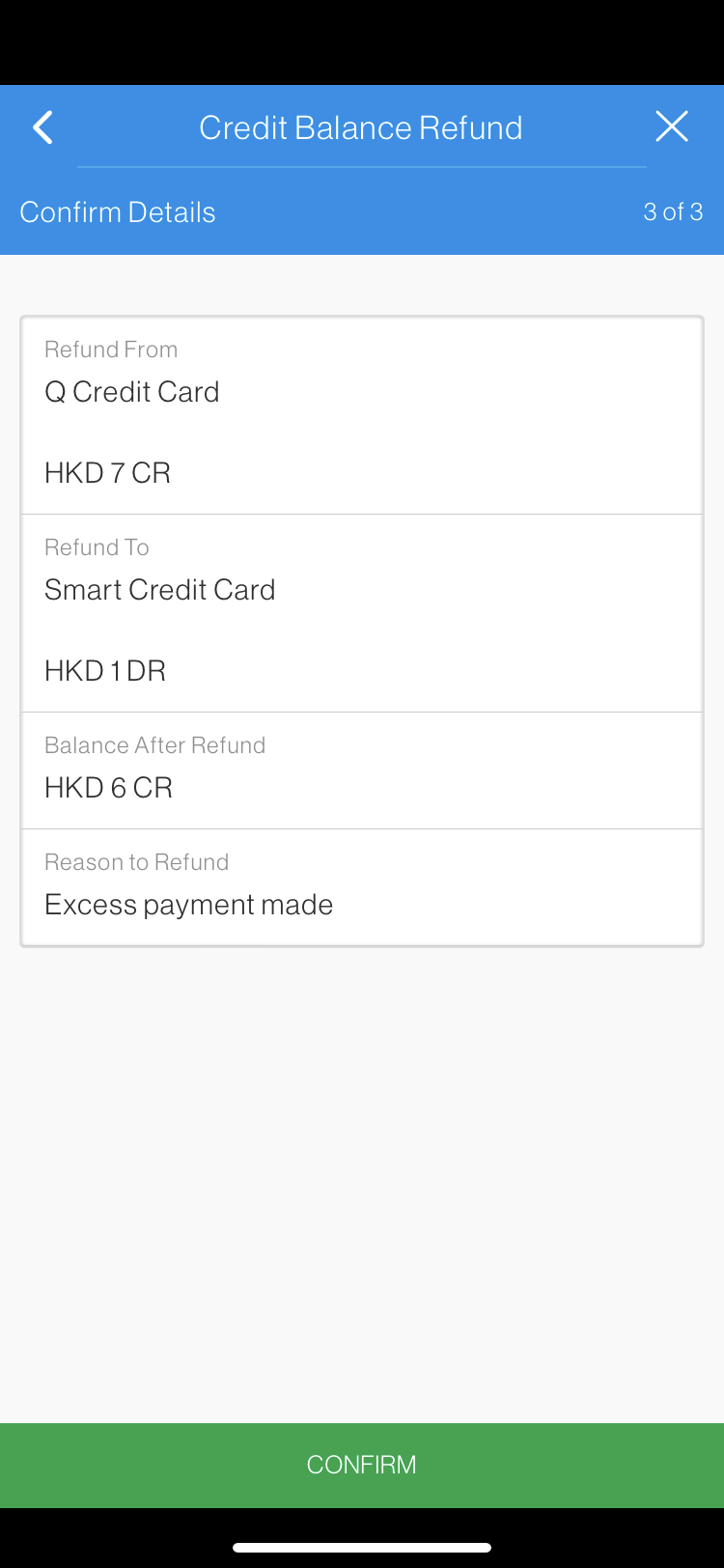 SC Mobile App Transfer Out Credit Balance Step 7