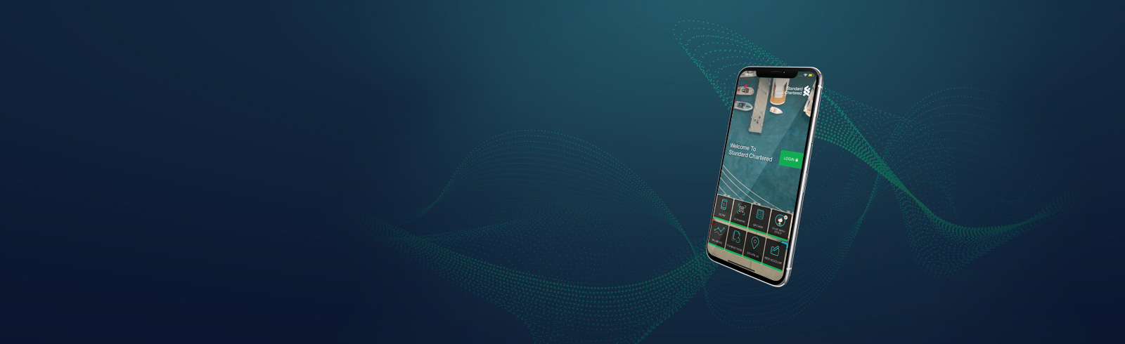 mobile phone using SC mobile, with the welcoming screen of SC mobile