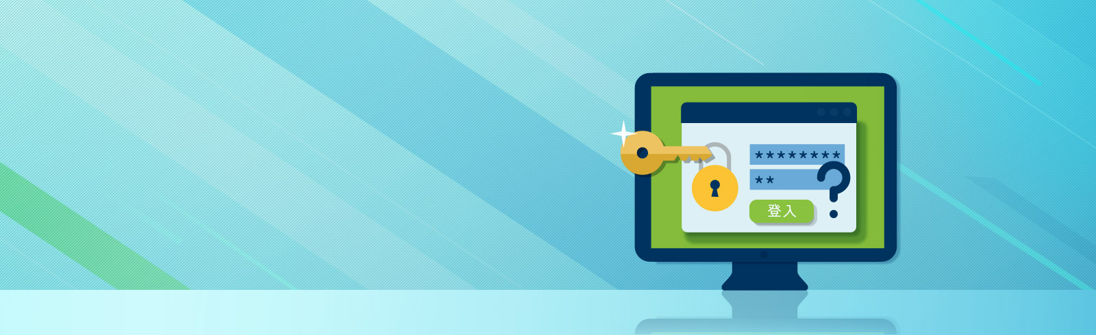 卡通筆記本電腦顯示註冊頁面，周圍是支付、信用卡和其他銀行服務的圖標