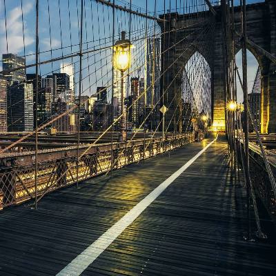 布魯克林大橋的夜景