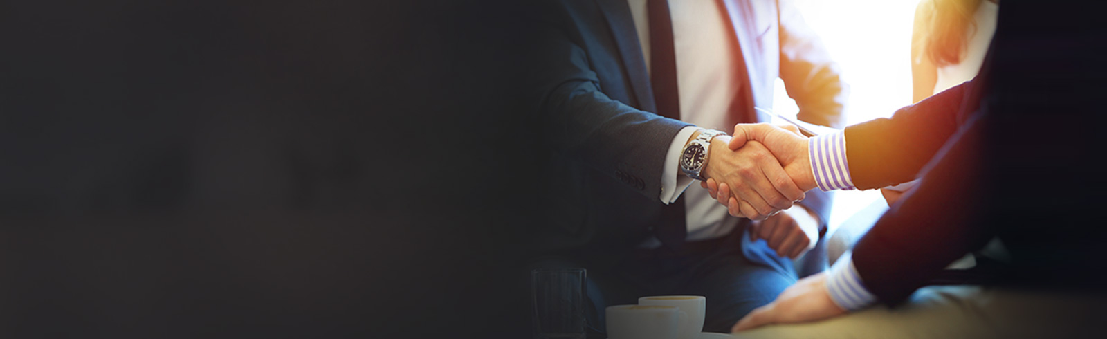 二位西装男士操手